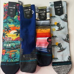 Stance Assortment of Socks 4 Pairs Size Medium